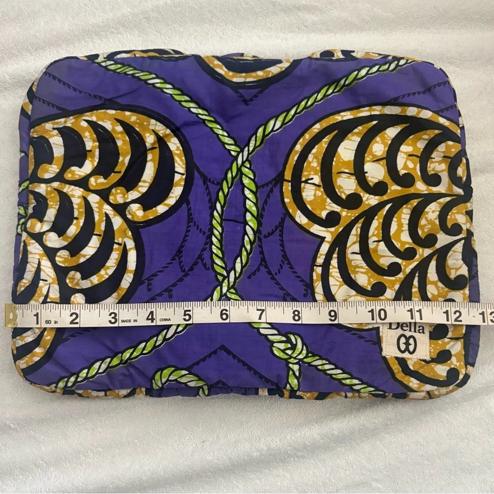 Della Padded Tablet/iPad Case quilted zipper sleeve 100% cotton Ankara fabric